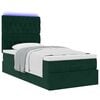 vidaXL Ottoman bed met matrassen en LED's 80x200cm fluweel donkergroen