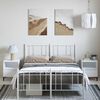 vidaXL Bedframe met hoofd- en voeteneinde metaal wit 135x190 cm
