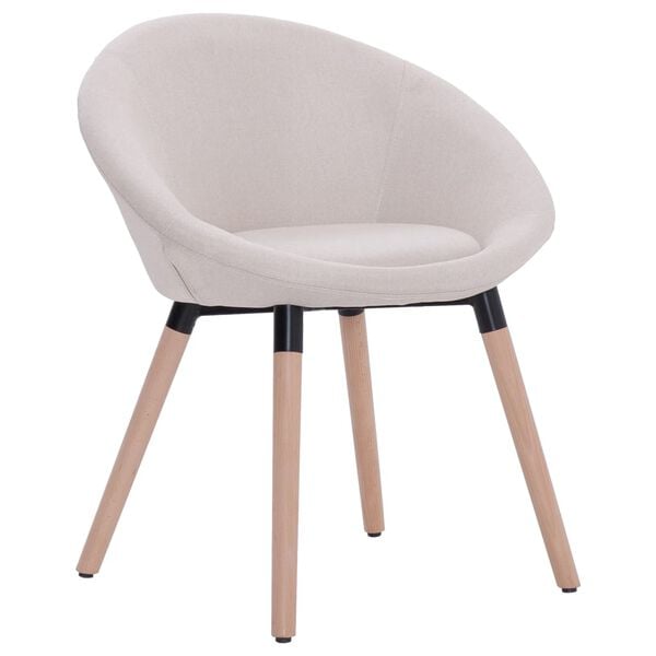 vidaXL Eetkamerstoelen 6 st stof cr&egrave;me