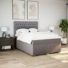vidaXL Boxspring met matras stof taupe 160x200 cm