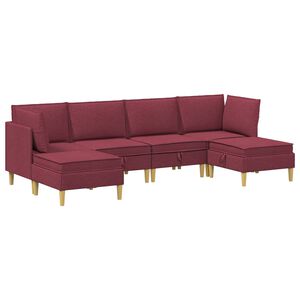 vidaXL Modulaire Sofa Set met Opslag 6 st Wijnrood Stof