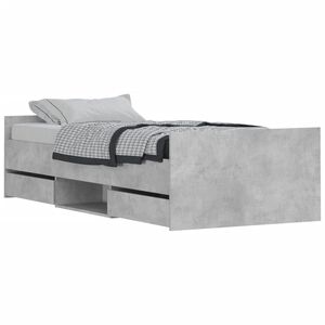 vidaXL Bedframe met hoofd- en voeteneinde betongrijs 90x190 cm