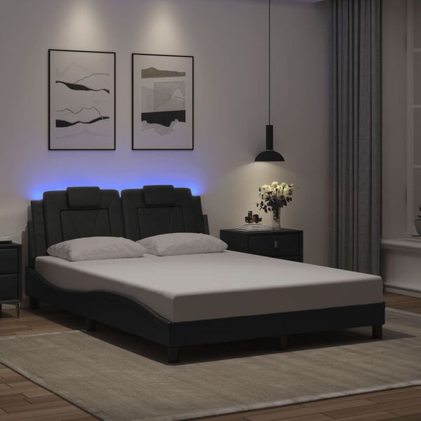 vidaXL Bedframe "Viana" met LED zonder matras grijs 140x190 cm