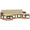vidaXL Buiten bankenset met kussen 6 pcs Natuurlijk en Beige
