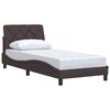 vidaXL Bedframe zonder matras 80x200 cm stof donkerbruin