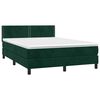 vidaXL Boxspring met matras en LED fluweel donkergroen 140x190 cm