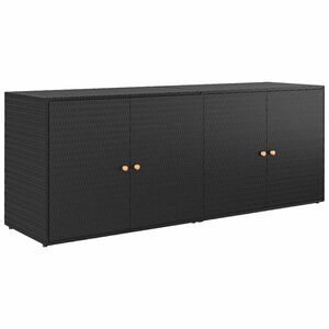 vidaXL Tuinkast Zwart 198x55,5x80 cm Poly Rattan