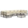 vidaXL 8-delige Loungeset met kussens poly rattan antracietkleurig