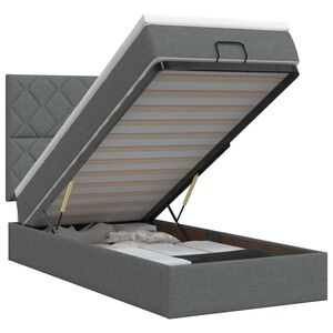 vidaXL Ottoman bed met matras Donkergrijs 80 x 200 cm Stof
