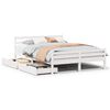 vidaXL Bedframe zonder matras massief grenenhout wit 150x200 cm