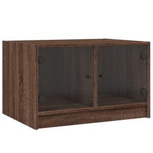vidaXL Salontafel met glazen deuren 68x50x42 cm bruin eikenkleur
