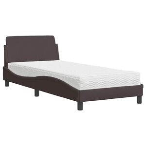 vidaXL Bed met matras "Dover" stof donkerbruin 80x200 cm