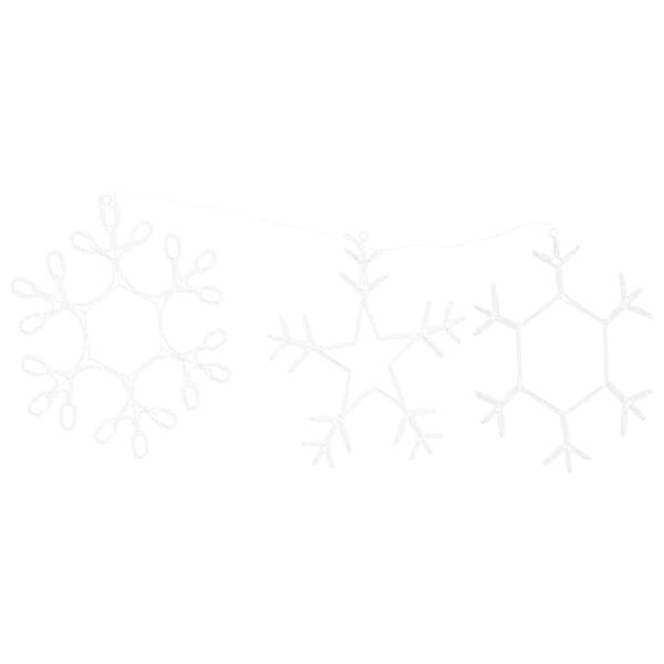 vidaXL Kerstsneeuwvlok met 252 LED Warmwit 45 x 38 cm PVC