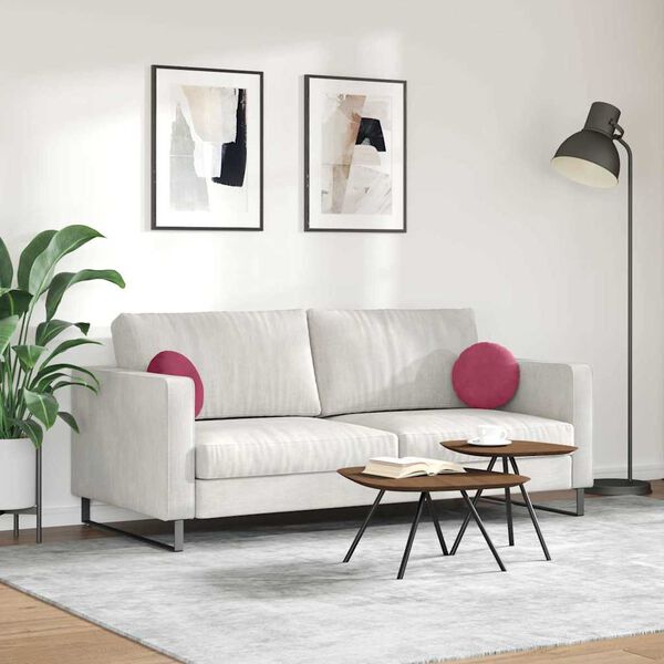 vidaXL Zitkussens 2 stuks Wijnrood &Oslash; 40 x 13 cm Fluweel