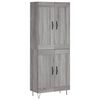 vidaXL Hoge kast 69,5x34x180 cm bewerkt hout grijs sonoma eikenkleurig
