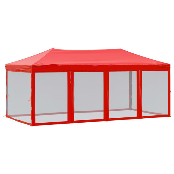 vidaXL Partytent inklapbaar met zijwanden 3x6 m rood