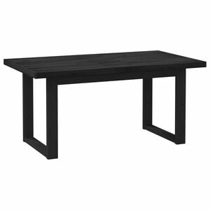 vidaXL Eettafel NOAIN 160 cm Massief grenenhout Zwart Rechthoekig