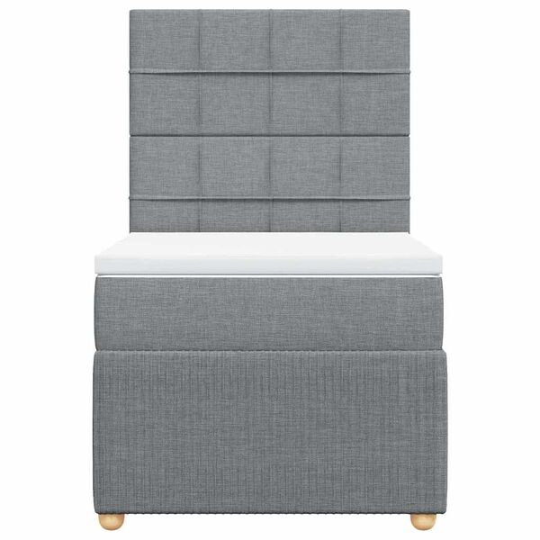 vidaXL Boxspring met matras stof lichtgrijs 90x190 cm