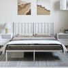vidaXL Bedframe met hoofdbord metaal wit 150x200 cm