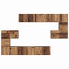 vidaXL Tv-meubelset Wandgemonteerd 10 pcs Oud Hout Bewerkt hout