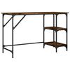 vidaXL Bureau 120x50x75 cm metaal en bewerkt hout gerookt eikenkleurig
