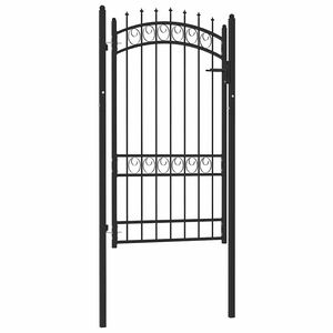 vidaXL Poort met speerpunten 100x175 cm staal zwart