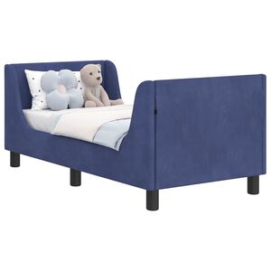 vidaXL Peuterbedframe met hoofdbord Politieblauw 70 x 140 cm Fluweel