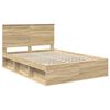 vidaXL Bedframe met hoofdeinde Sonoma 140 x 190 cm Massief grenenhout