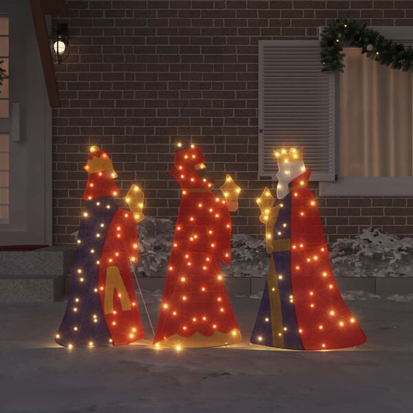 vidaXL Kerstverlichting 3 pcs Warmwit 105 cm Stof