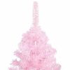 vidaXL Kunstkerstboom met verlichting en kerstballen 120 cm PVC roze