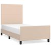 vidaXL Bedframe met hoofdbord kunstleer cappuccinokleurig 90x200 cm