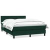vidaXL Boxspring met matras fluweel donkergroen 160x220 cm