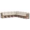 vidaXL Tuinbankenset 9 pcs Beige poly rattan