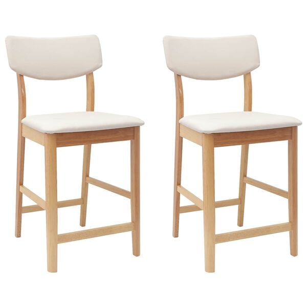 vidaXL Eettafelstoelen 2 pcs Naturel 48 x 49 x 95 cm