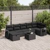 vidaXL 8-delige Loungeset met kussens poly rattan zwart