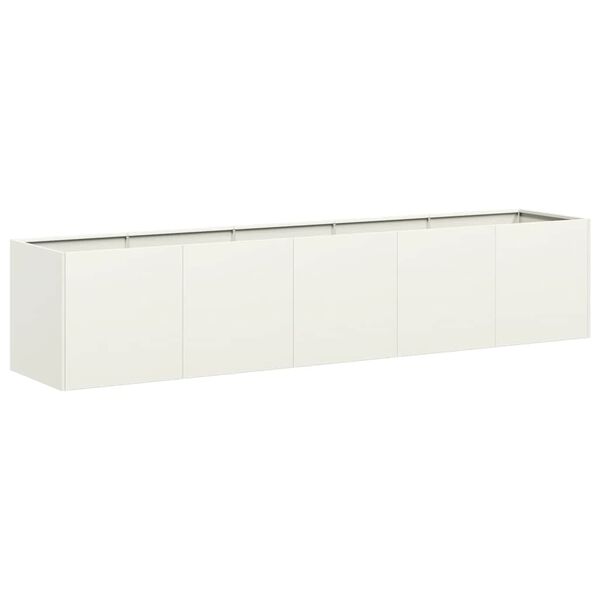 vidaXL Plantenbak 200x40x40 cm koudgewalst staal wit