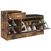 vidaXL Schoenenbank 94,5x31x57 cm bewerkt hout gerookt eikenkleurig