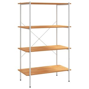 vidaXL Opbergrek 4-laags 80x40x130 cm wit en eikenkleurig