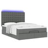 vidaXL Ottoman bed met matras en LED's 140x200cm stof donkergrijs