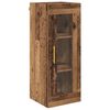 vidaXL Hoge kast 2 pcs Oud Hout Glas