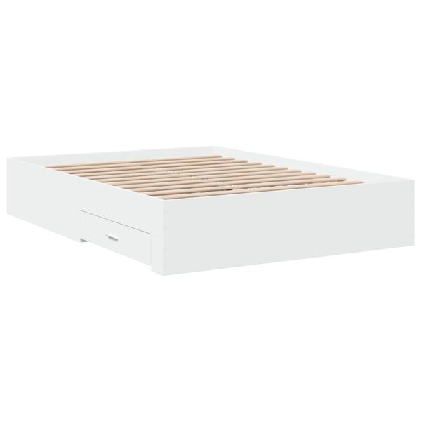 vidaXL Bedframe met lades bewerkt hout wit 120x190 cm
