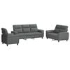vidaXL Bankstel 3 pcs Donkergrijs Stof