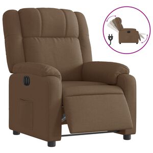 vidaXL Fauteuil verstelbaar elektrisch stof bruin