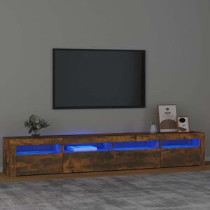 vidaXL Tv-meubel met LED-verlichting 240x35x40 cm gerookt eikenkleurig