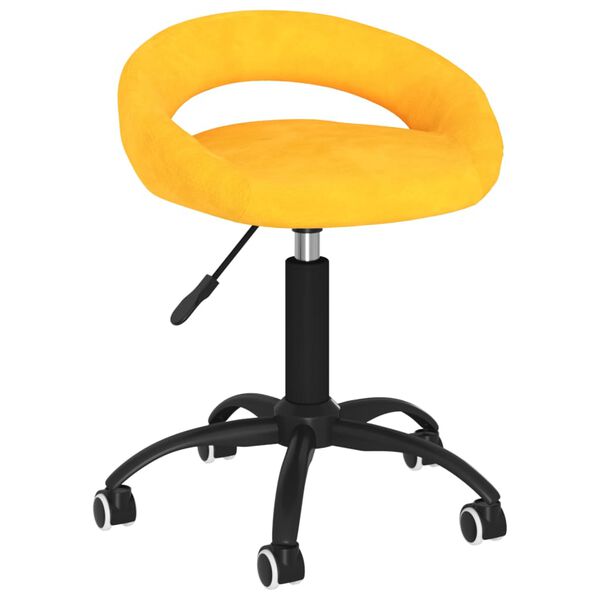 vidaXL Eetkamerstoelen draaibaar 2 st fluweel mosterdgeel