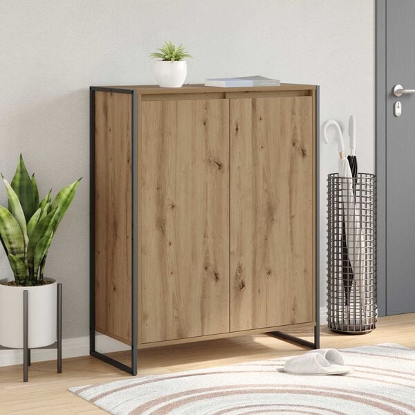 vidaXL Schoenenkast Ambachtelijk eiken 79 x 36 x 100 cm Bewerkt hout