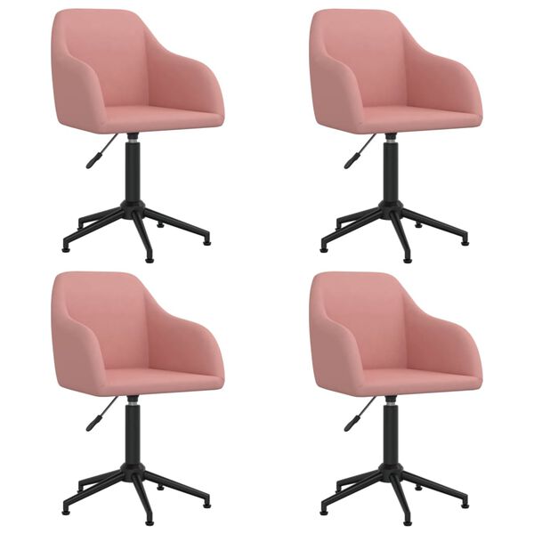 vidaXL Eetkamerstoelen draaibaar 4 st fluweel roze