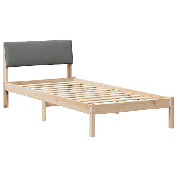 vidaXL Bedframe Bruin en donkergrijs 90 x 200 cm Massief grenenhout