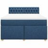 vidaXL Boxspring met matras stof blauw 140x190 cm