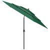 vidaXL Parasol 3-laags met aluminium paal 3 m groen